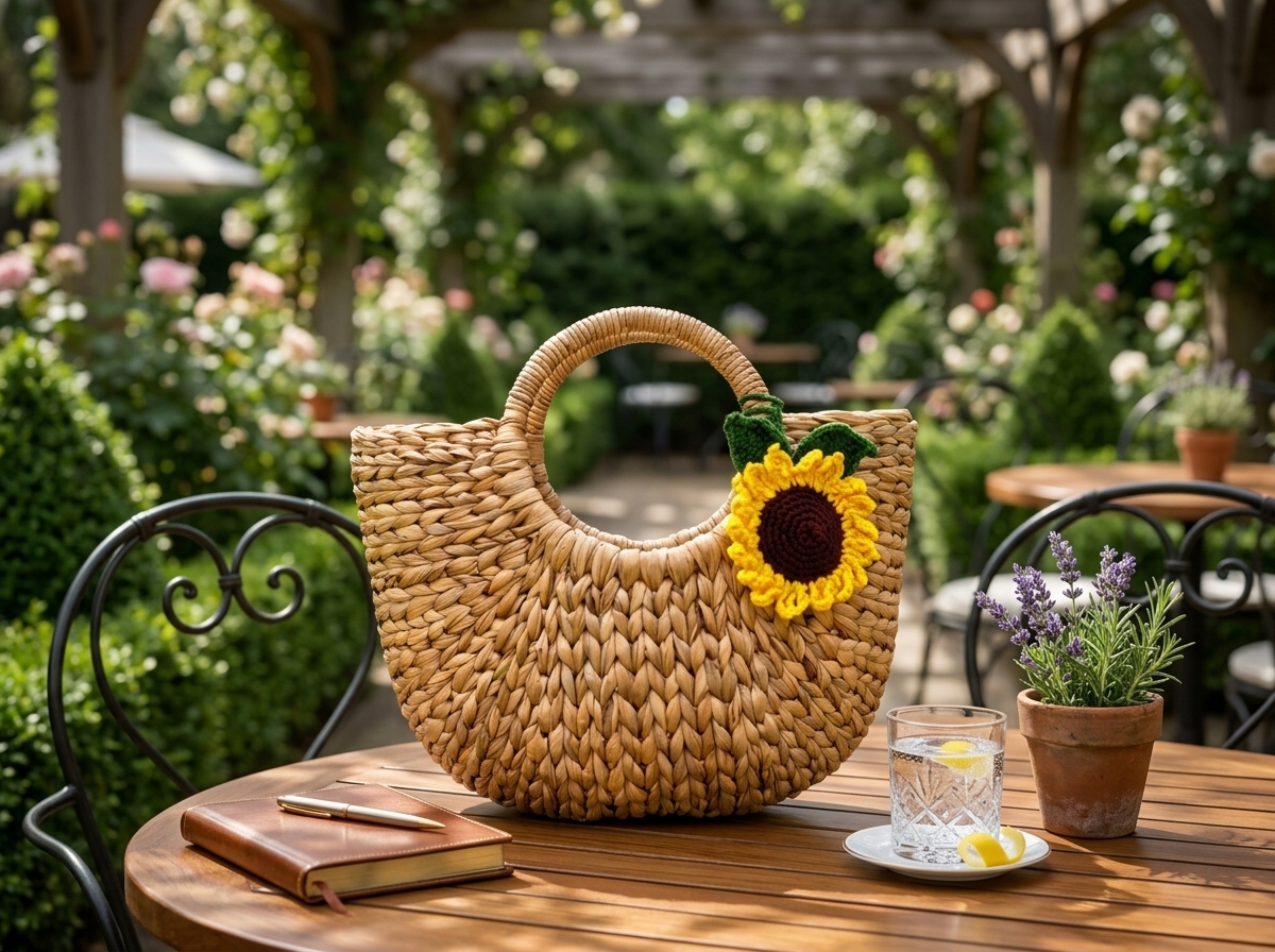 Embroidered Straw Handbags