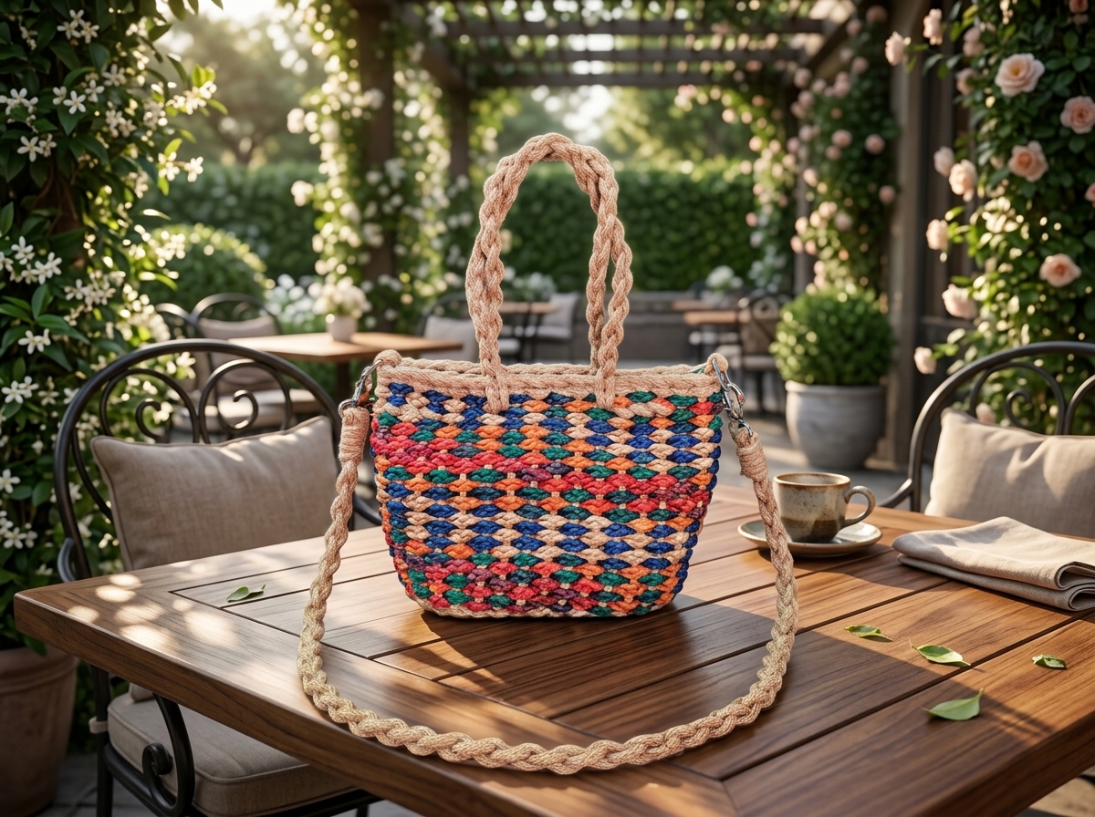 Embroidered Straw Handbags
