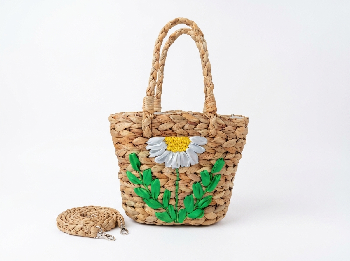Embroidered Straw Handbags